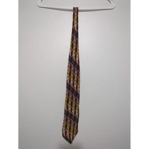 Bill Blass Black Label Mens Neck Tie Geometric‎ Multicolor 100% Silk Necktie